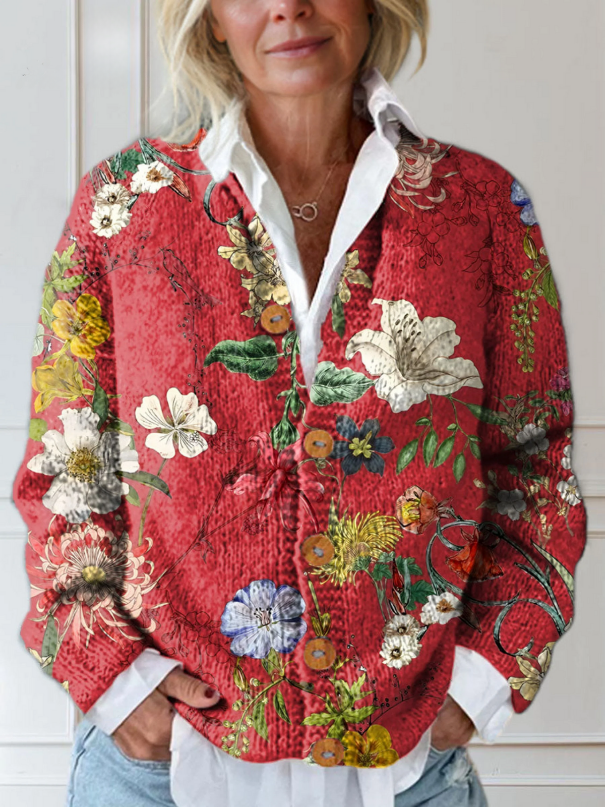Margaret Cardigan™ | Vintage Floral Art Knit