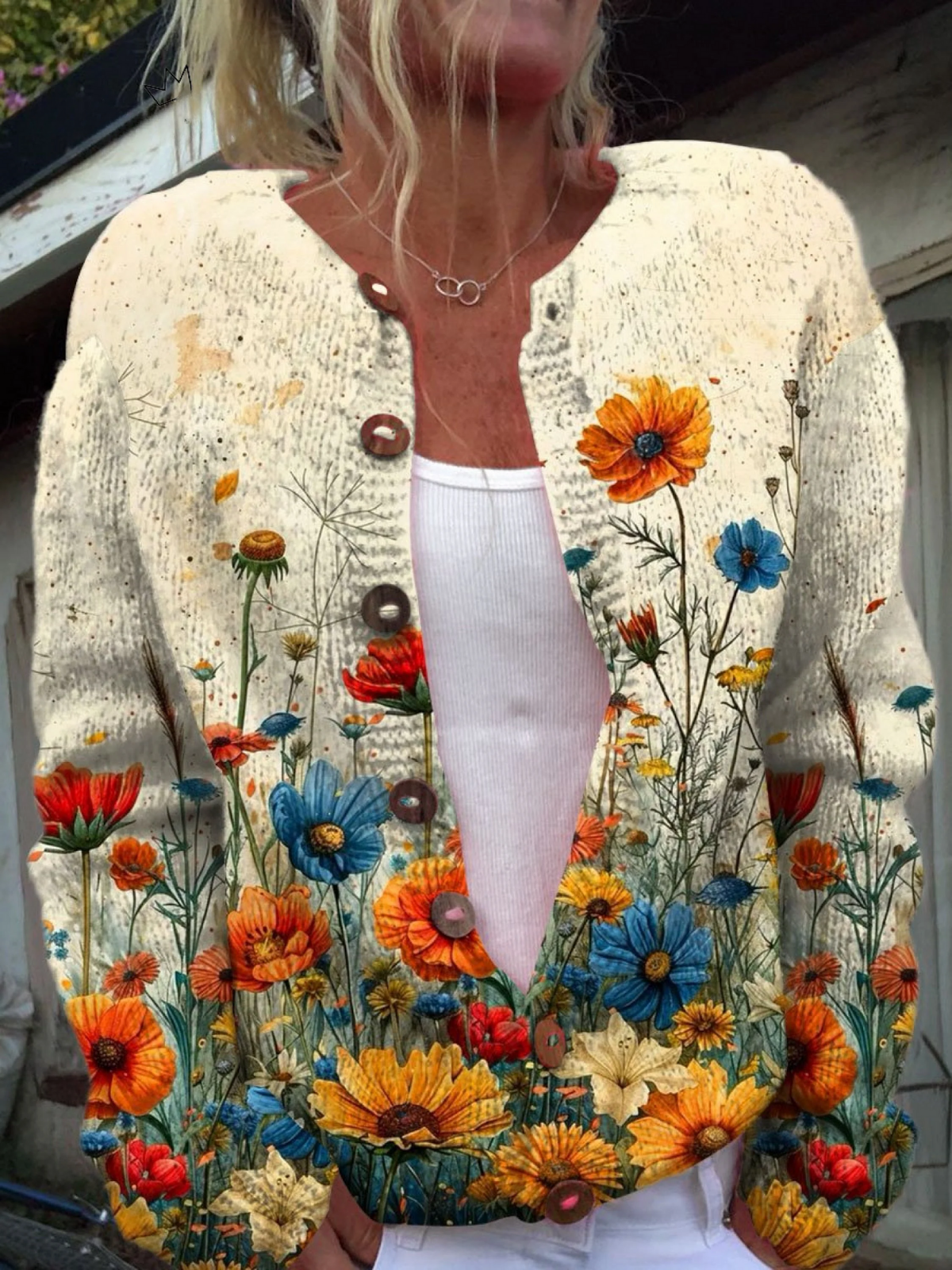 Eleanor Cardigan™ | Vintage Floral Art Knit