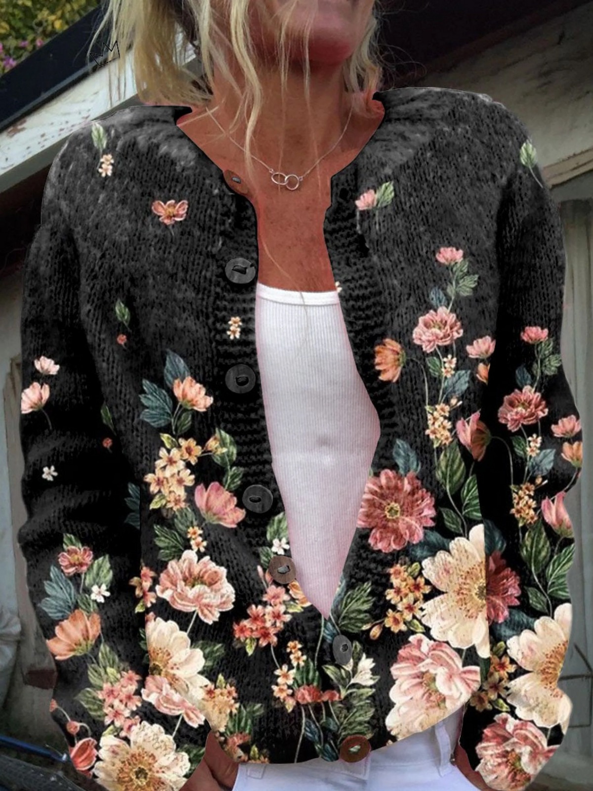 Helen Cardigan™ | Floral Print Casual Knit
