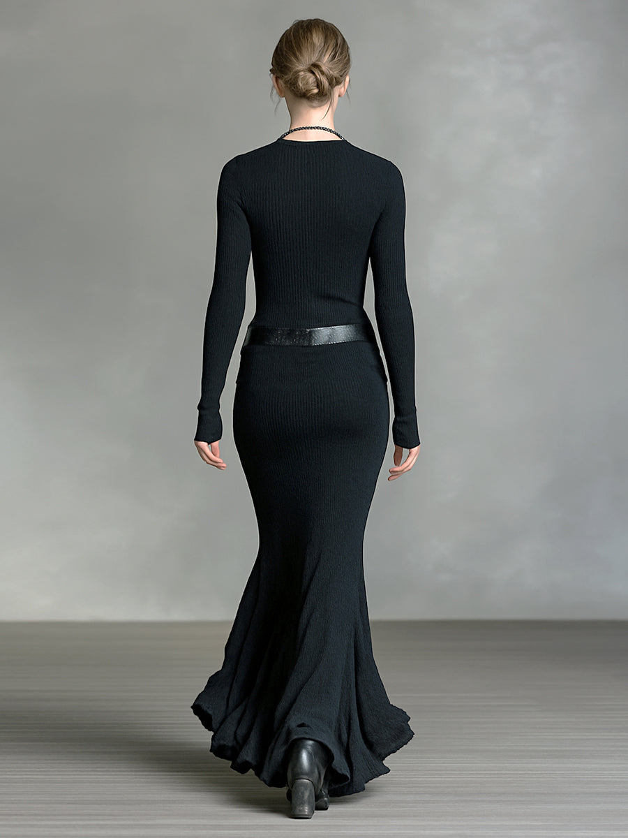 Elara™ | Knitted V-Neck Maxi Dress