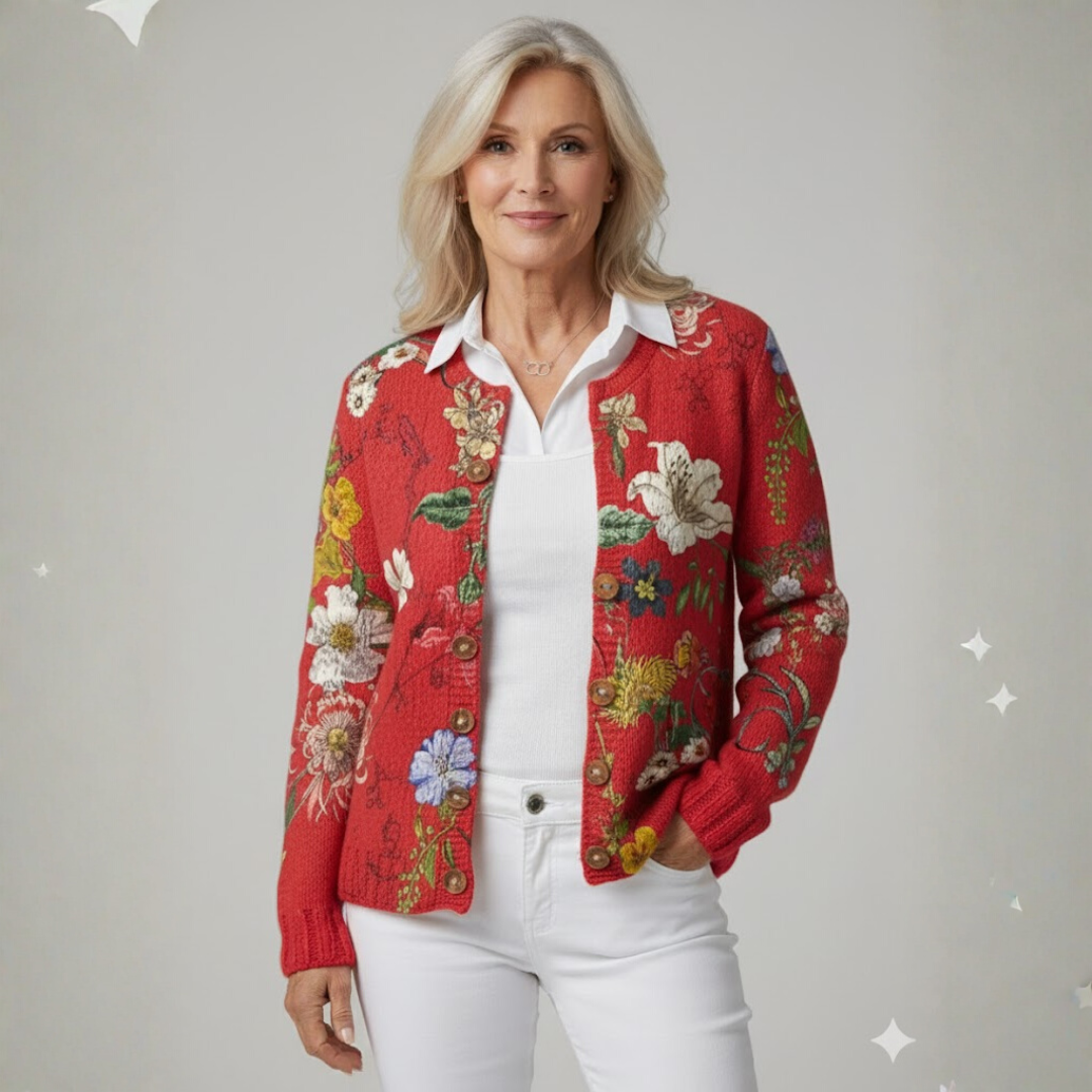 Margaret Cardigan™ | Vintage Floral Art Knit