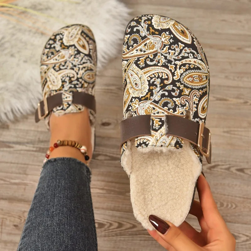 Elvira™ | Retro Paisley Comfort Mules