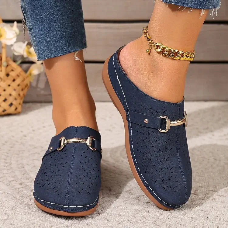 Lucia™ | Floral Cut-Out Buckle Slip-Ons