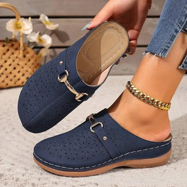 Lucia™ | Floral Cut-Out Buckle Slip-Ons