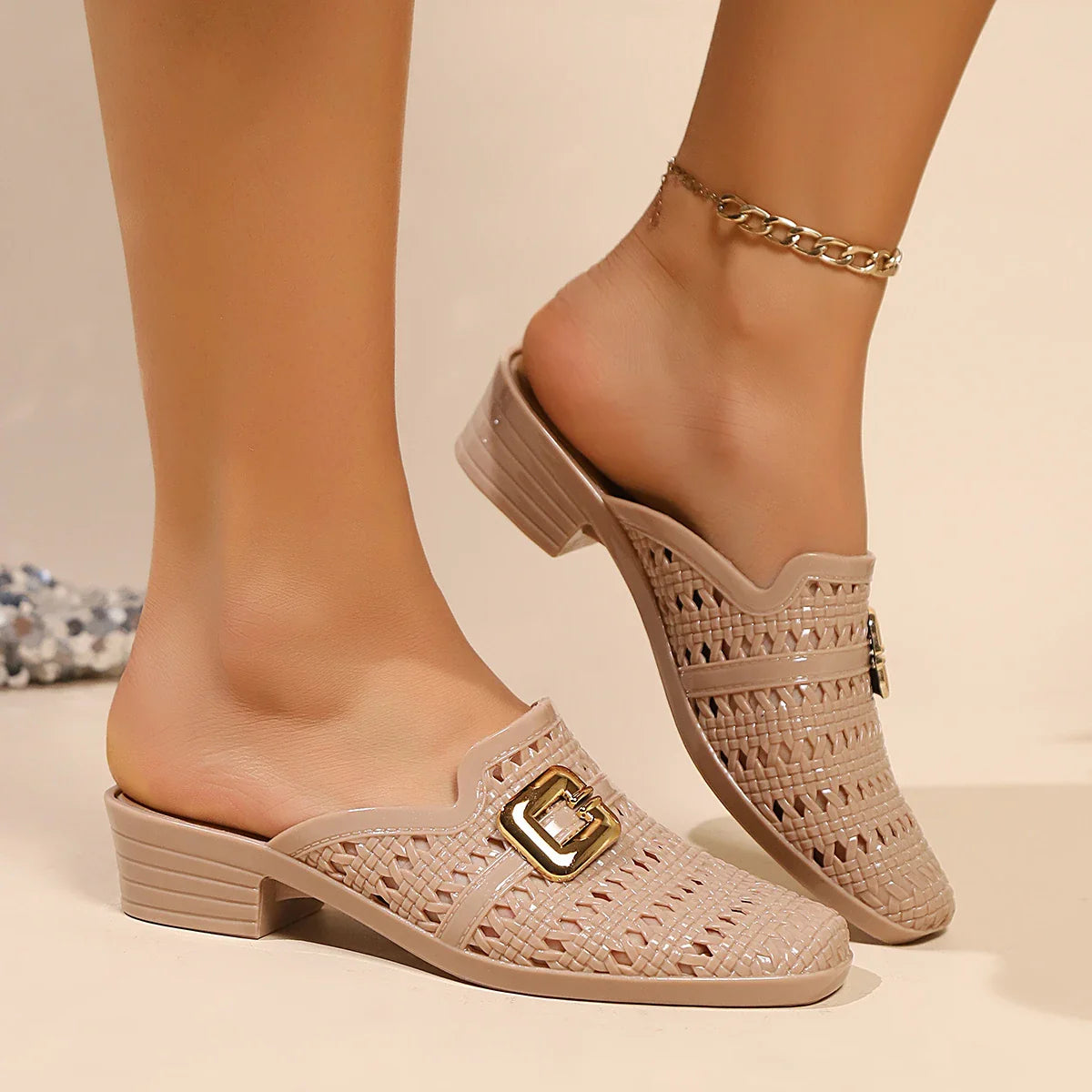 Isabella™ | Elegant Buckle Mid-Heel Slip-Ons