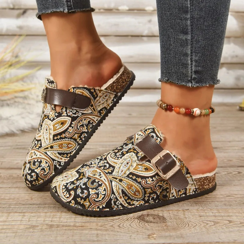 Elvira™ | Retro Paisley Comfort Mules
