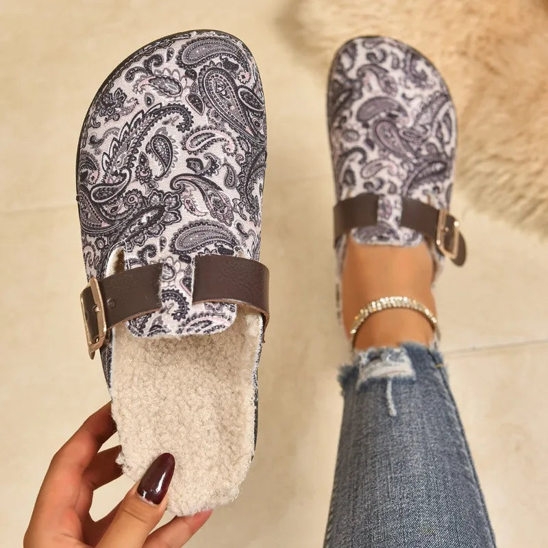 Elvira™ | Retro Paisley Comfort Mules