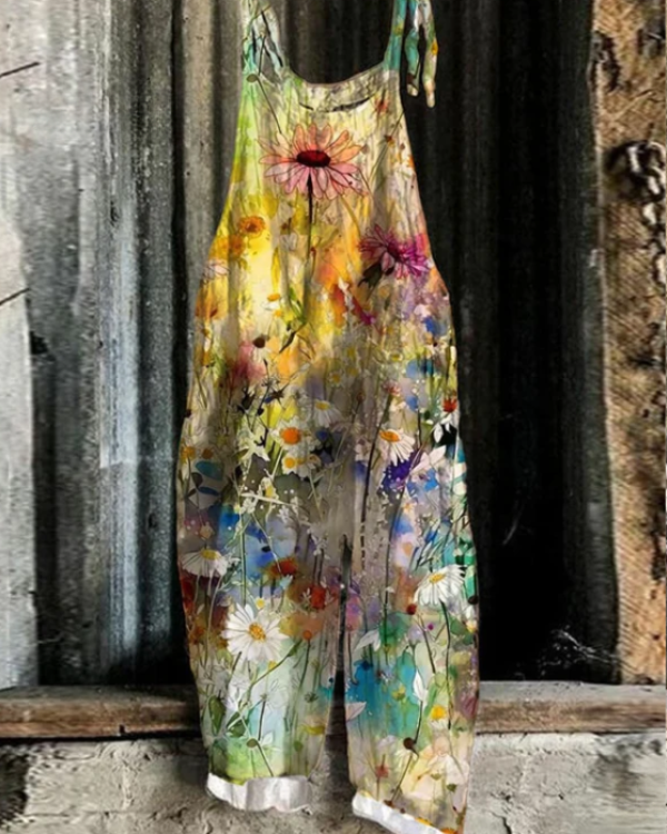 Vintage Floral Overall - Effortless Style & Comfort for Women