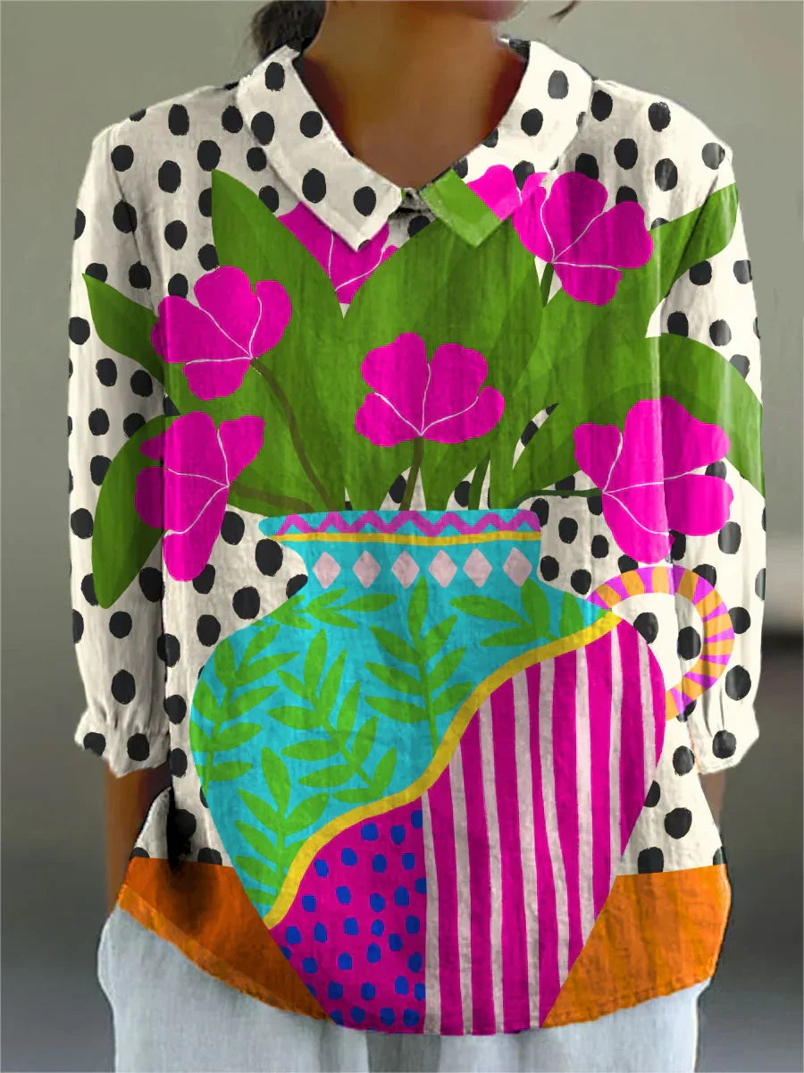 Gayle - Vintage Colorful Blouse