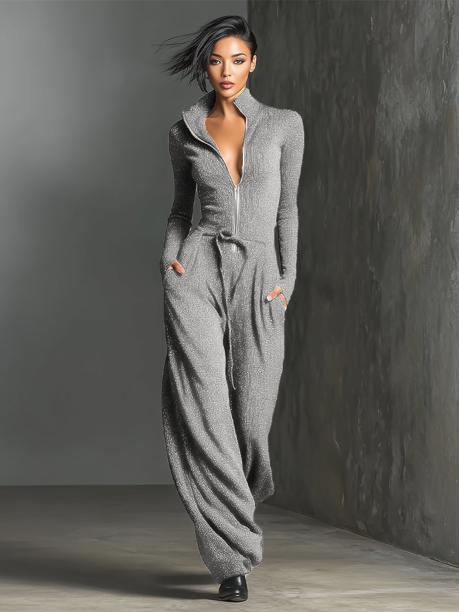 Selene™ | Sparkling Knit Jumpsuit