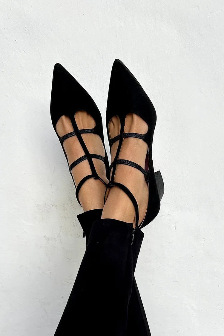 STRAPPY POINTED FLATS