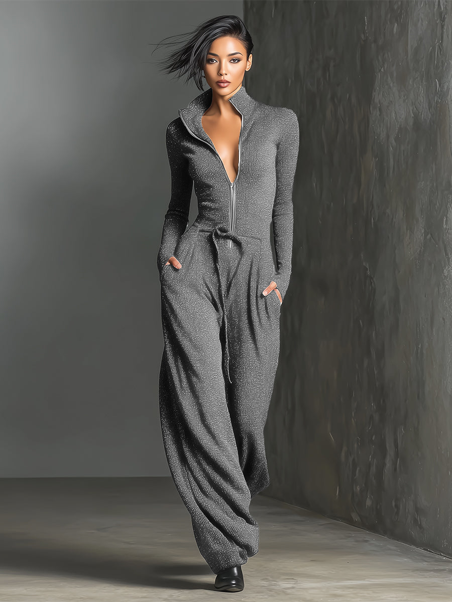 Selene™ | Sparkling Knit Jumpsuit