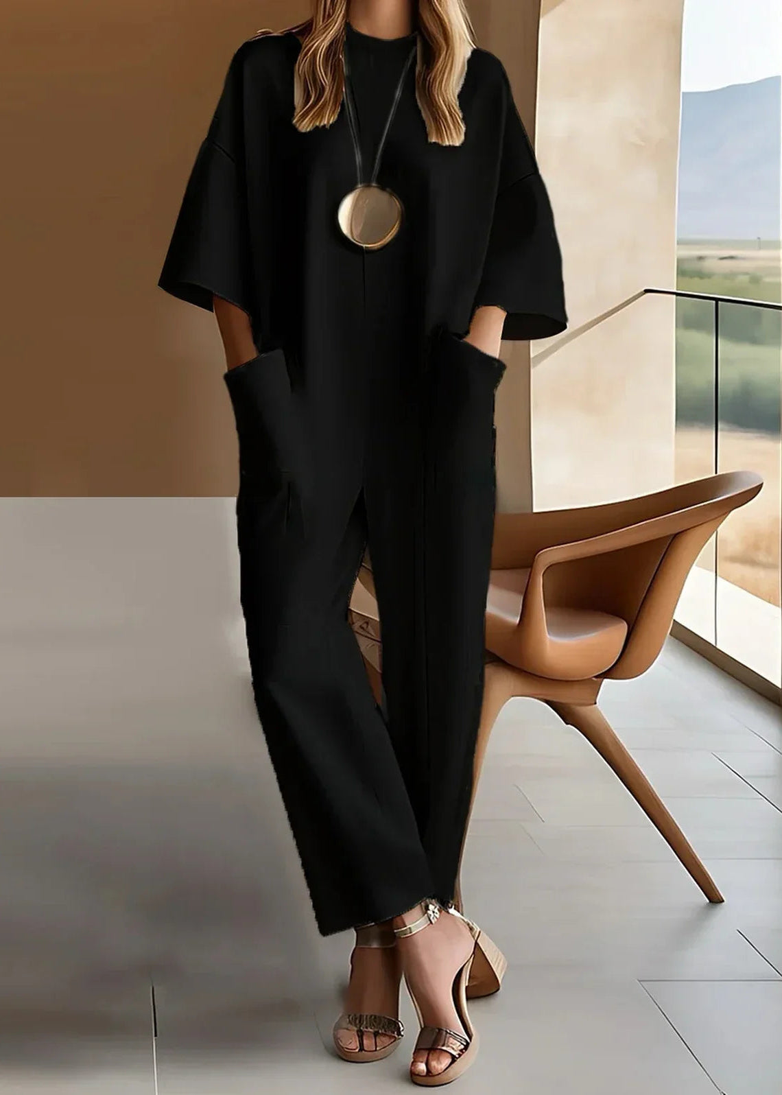 Emmy™ - Elegant Short-Sleeve Jumpsuit