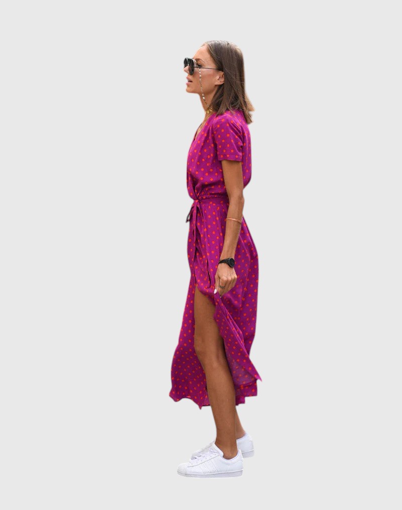 KELLY™ | ELEGANT SQUARE-NECK MIDI DRESS