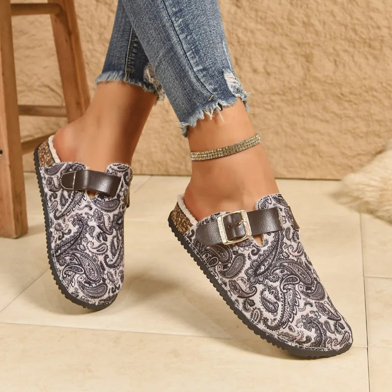 Elvira™ | Retro Paisley Comfort Mules