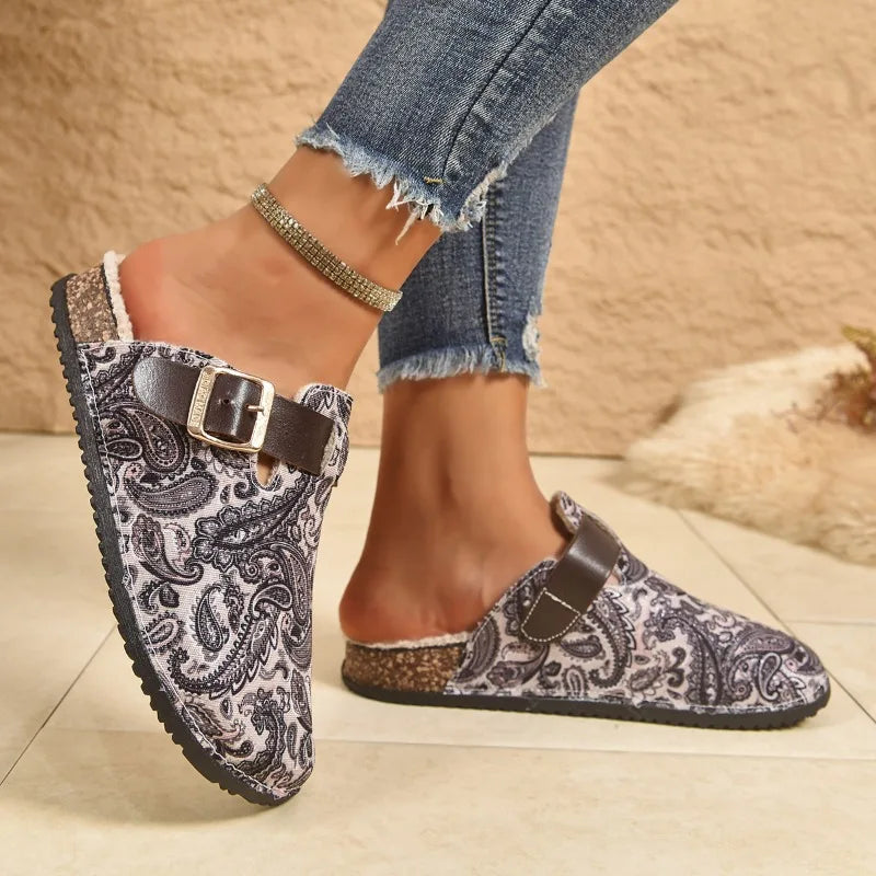 Elvira™ | Retro Paisley Comfort Mules