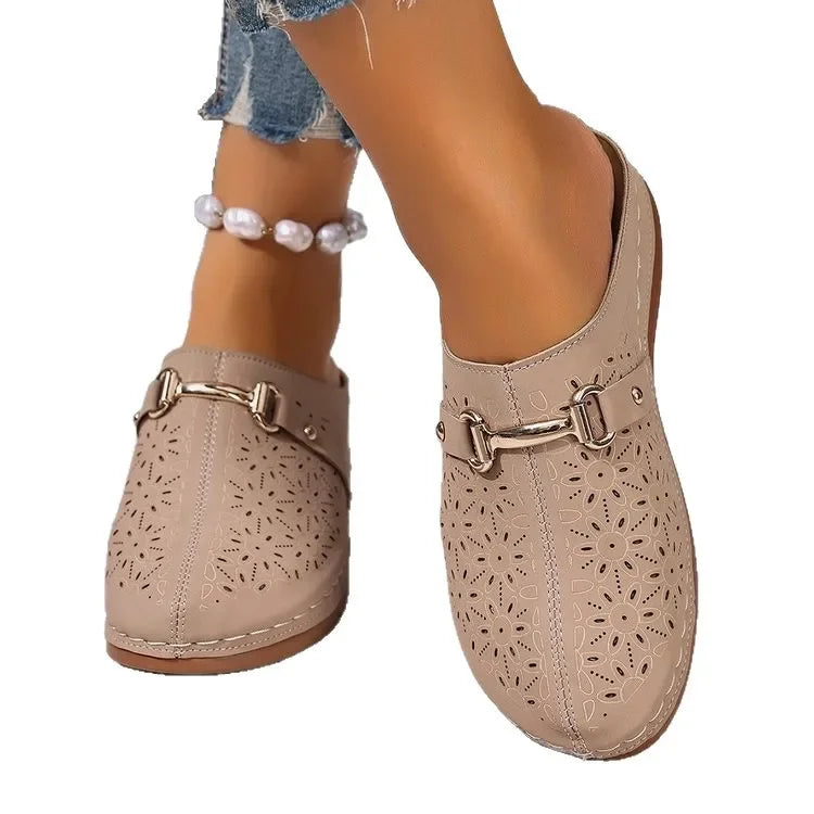 Lucia™ | Floral Cut-Out Buckle Slip-Ons